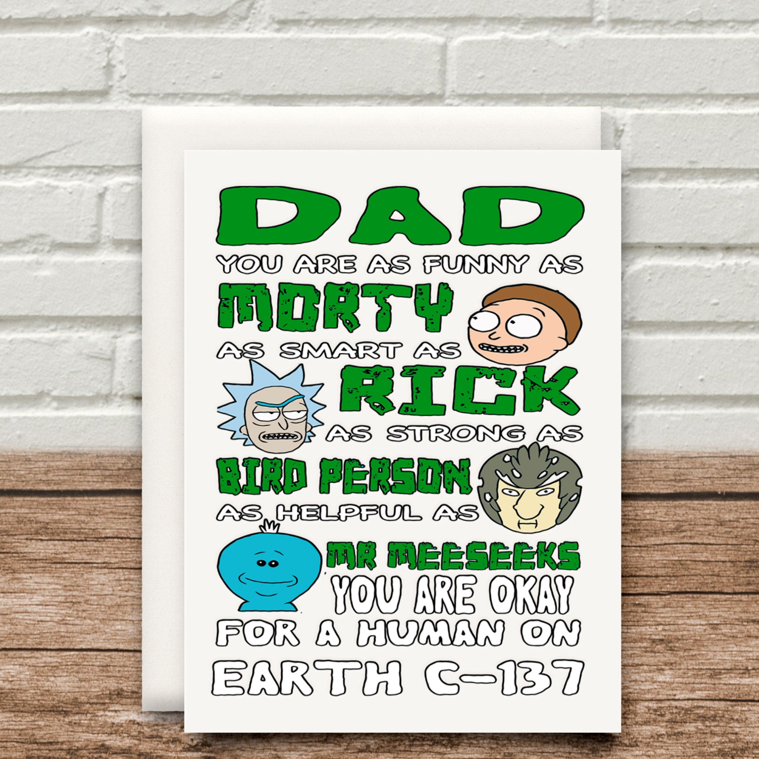 Rick and Morty Card Funny Birthday Christmas Fathers Day - Etsy