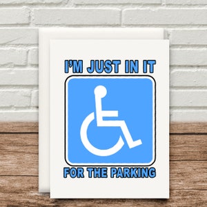 In It For The Parking Card Funny Birthday Christmas Valentines Mothers Day Fathers Day 300gsm Offensief