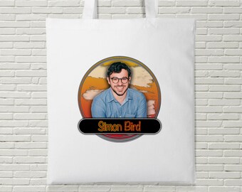Simon Bird Homage Tote Bag Shopping Novelty Birthday Gift Funny Comedy Will Mckenzie Friday Night
