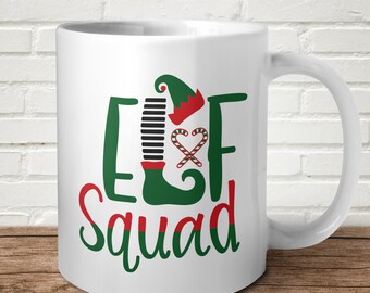 Elf Squad Mug Fun Christmas Gift Present Gang XMAS Secret Santa Funny Season