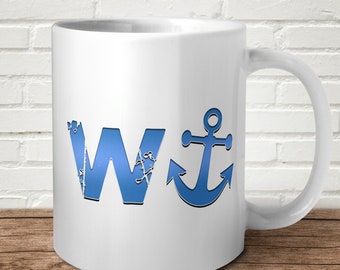 W-Anchor Mug Funny Pun Music Joke Gift Present Birthday Alternative Rude Tea Coffee