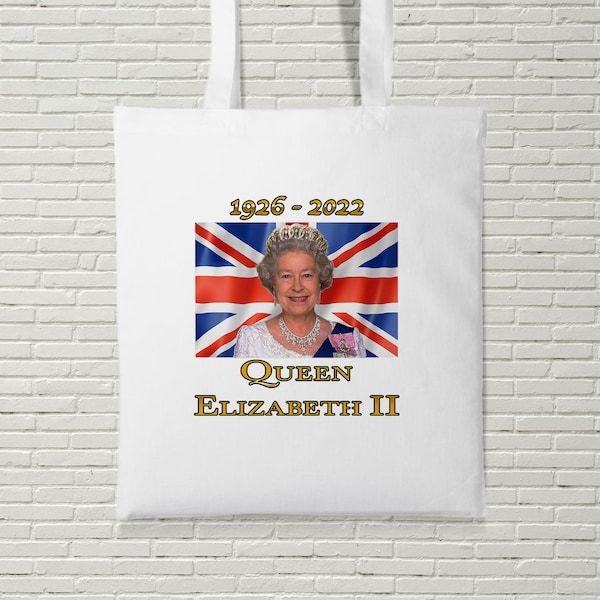 Queen Elizabeth II Tote Bag RIP Royalty Union Jack Sa Majesté Shopping