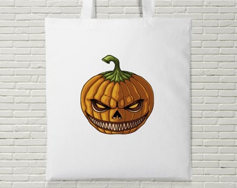 Bolsa de mano de calabaza aterradora para Halloween, garrapata o golosina, aterradora, embrujada, octubre, divertida, regalo espeluznante