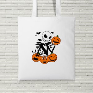 Jack Pumpkin King Tote Bag Halloween Tick Or Treat Scary Haunted Skellington Fun Gift Present