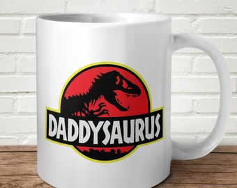 Daddysaurus Mug Funny Birthday Gift Present Fathers Day Jurassic Dinosaur For Him