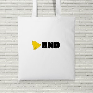 Bell End Tote Bag Funny Pun Music Joke Gift Present Birthday Alternative Rude