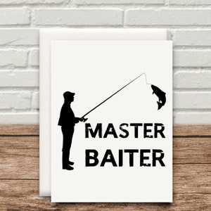 Tarjeta Master Baiter Cumpleaños divertido Navidad San Valentín Día del padre Día de la madre 300 g/m² Pesca