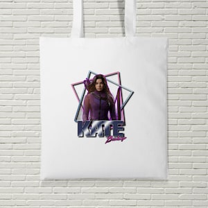 Bolsa de tela con homenaje a Kate Bishop. Diversión para comprar. Regalo de cumpleaños. Superhéroe cinematográfico. Flecha. Ojo de Halcón.