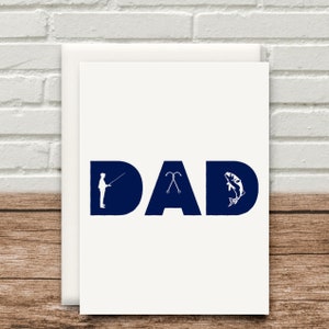 DAD Card Funny Offensive Compleanno Festa del papà 300gsm Pun Fishing Daddy per lui