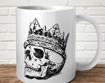 Skull King Mug Funny Offensive Birthday Gift Present Alternative Darkness