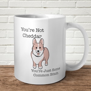 You're Not Cheddar Mug Funny Gift Birthday Present Brooklyn TV Program Comedy Cheddar The Dog