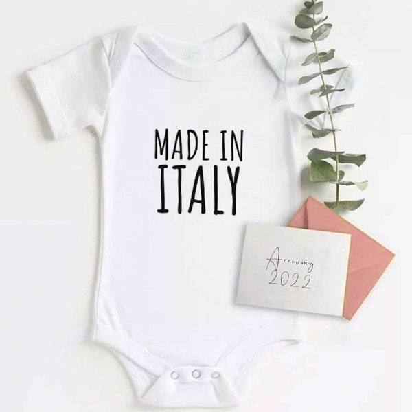 Made in Italy Onesie, Italian Baby Bodysuit, Italy Pregnancy Announcement