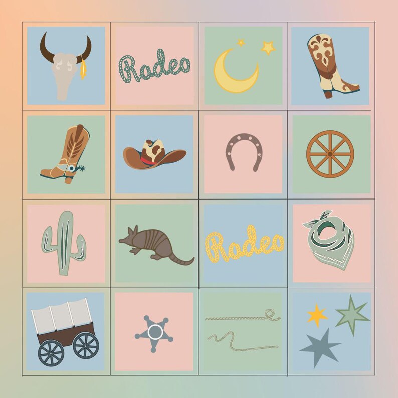 Printable Rodeo Stickers Digital Western Rodeo Stickers | Retro Cowboy Pngs for Digital Planners ...