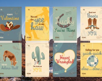 Western Valentines Day Cards | Cowgirl Valentine | Cowboy Valentine (Instant Download)