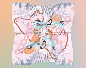 Las Vegas F1 Silk Scarf | Hand-Drawn Grand Prix Design
