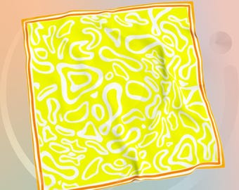 Papaya Racing Silk Scarf | F1 Inspired Helmet Design | Neon Yellow Motorsport Scarf | Luxury Silk Charmeuse or Habotai