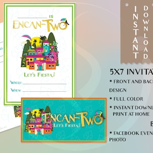 Encanto Birthday Invitation for Boys & Girls, EncanTWO Invitation, Not Girly Encanto Party Invite, Summer Birthday Printable Invitation