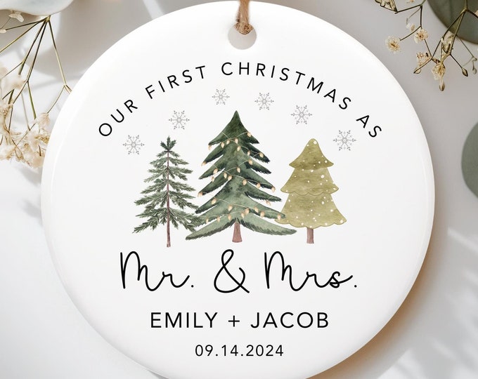 Our First Christmas As Mr and Mrs Ornament, First Christmas Married Ornament, Personalized Married Christmas Ornament, Marriage Gift