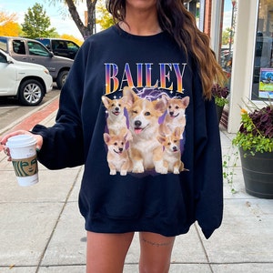 Custom Retro Dog Sweatshirt, Bootleg Rap Dog Shirt, Personalized Pet Shirt, Custom Photo Vintage 90s Graphic, Custom Photo Crewneck