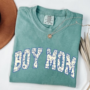 Comfort Colors® Boy Mama Shirt, Toile Floral Boy Mama Shirt, Pregnancy Announcement Boy, Mama of Boys Shirt, Mother&#39;s Day Gift, Boy Mom Tee