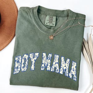 Comfort Colors® Boy Mama Shirt, Toile Floral Boy Mama Shirt, Pregnancy Announcement Boy, Mama of Boys Shirt, Mother&#39;s Day Gift, Boy Mom Tee