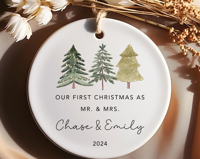 Our First Christmas as Mr and Mrs Ornament, First Christmas Married ...