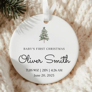 Personalized Baby's First Christmas Ornament 2023, Baby Stats First Christmas Ornament, Birth Stats Ornament, Baby Christmas Keepsake
