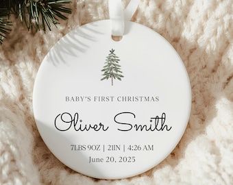 Personalized Baby's First Christmas Ornament 2023, Baby Stats First Christmas Ornament, Birth Stats Ornament, Baby Christmas Keepsake