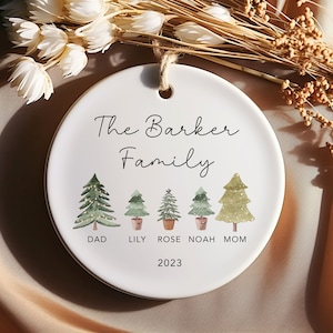Personalized Family Christmas Ornament, Custom Family Ornament, Family Keepsake, Family Christmas Gift, Family Ceramic Ornament