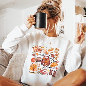 Fall Sweatshirt, Tis the Season Sweatshirt, Fall Football Crewneck, Women&#39;s Fall Sweater, Pumpkin Season, Fall Harvest Sweatshirt, Autumn