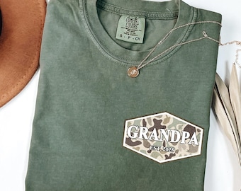 Custom Grandpa Shirt, Personalized Custom Year Grandpa TShirt, Comfort Colors T-Shirt, Custom Baby Reveal Grandfather Gift, Gift For Grandpa