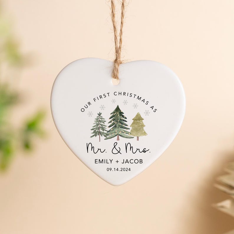 Our First Christmas As Mr and Mrs Ornament, First Christmas Married Ornament, Personalized Married Christmas Ornament, Marriage Gift