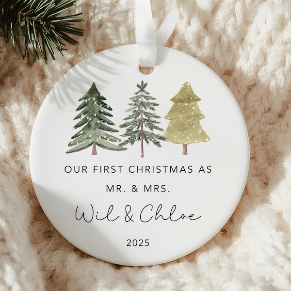 Our First Christmas As Mr and Mrs Ornament, First Christmas Married Ornament, Personalized Married Christmas Ornament, Marriage Gift