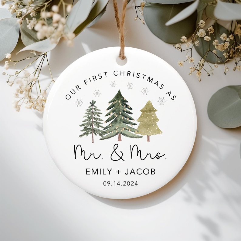 Our First Christmas As Mr and Mrs Ornament, First Christmas Married Ornament, Personalized Married Christmas Ornament, Marriage Gift