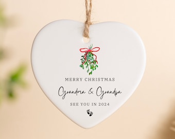 Promoted to Grandparents Ornament, Christmas Ornament, Pregnancy Announcement, Reveal to Grandparents, New Baby Announcement Ornament