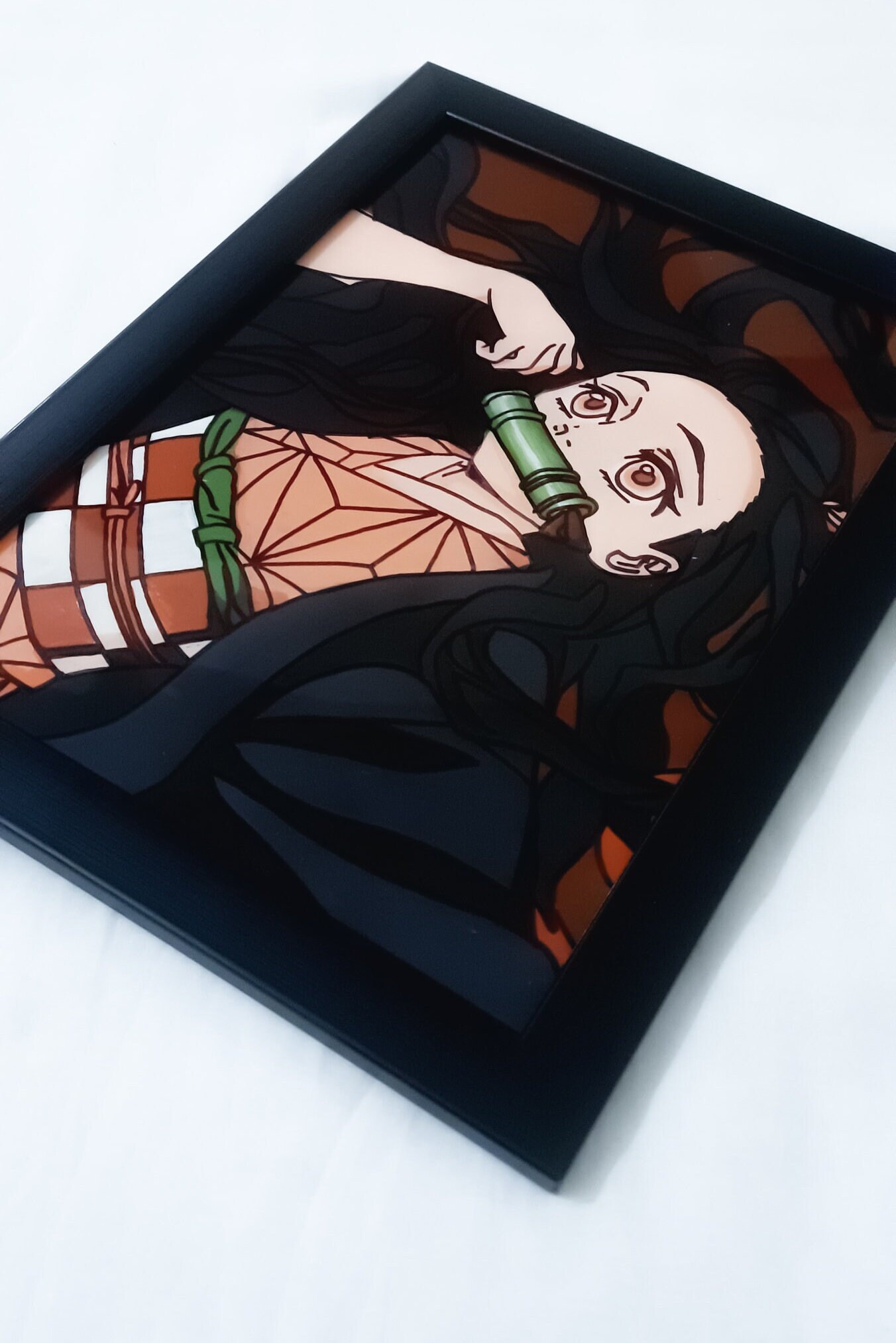 Nezuko glass painting Demon slayer inspired glass painting Etsy België