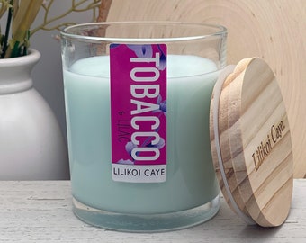 Tobacco and Lilac Wooden Wick Candle | Scented Candle | Apricot Coconut Wax Candle Jar | Mood Candle | Crackling Candle | Container Candle