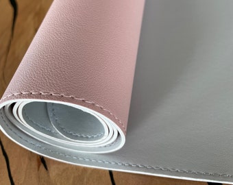 Tappetino in similpelle rosa/argento - multifunzionale per ufficio e artigianato; impermeabile e antiscivolo