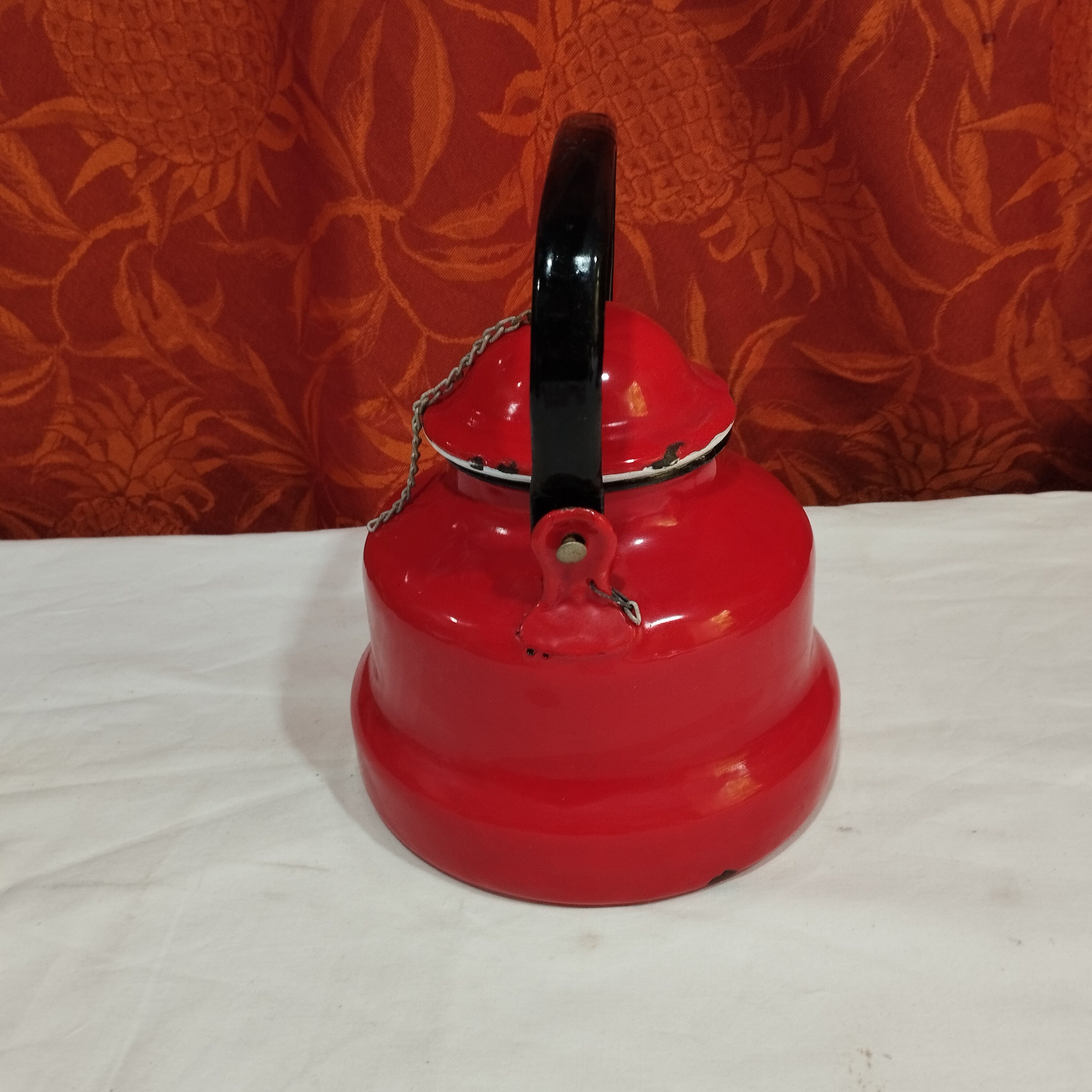 ANCIENNE BOUILLOIRE ÉMAILLÉE Rouge Des Années 60 EUR 29,00 - FR