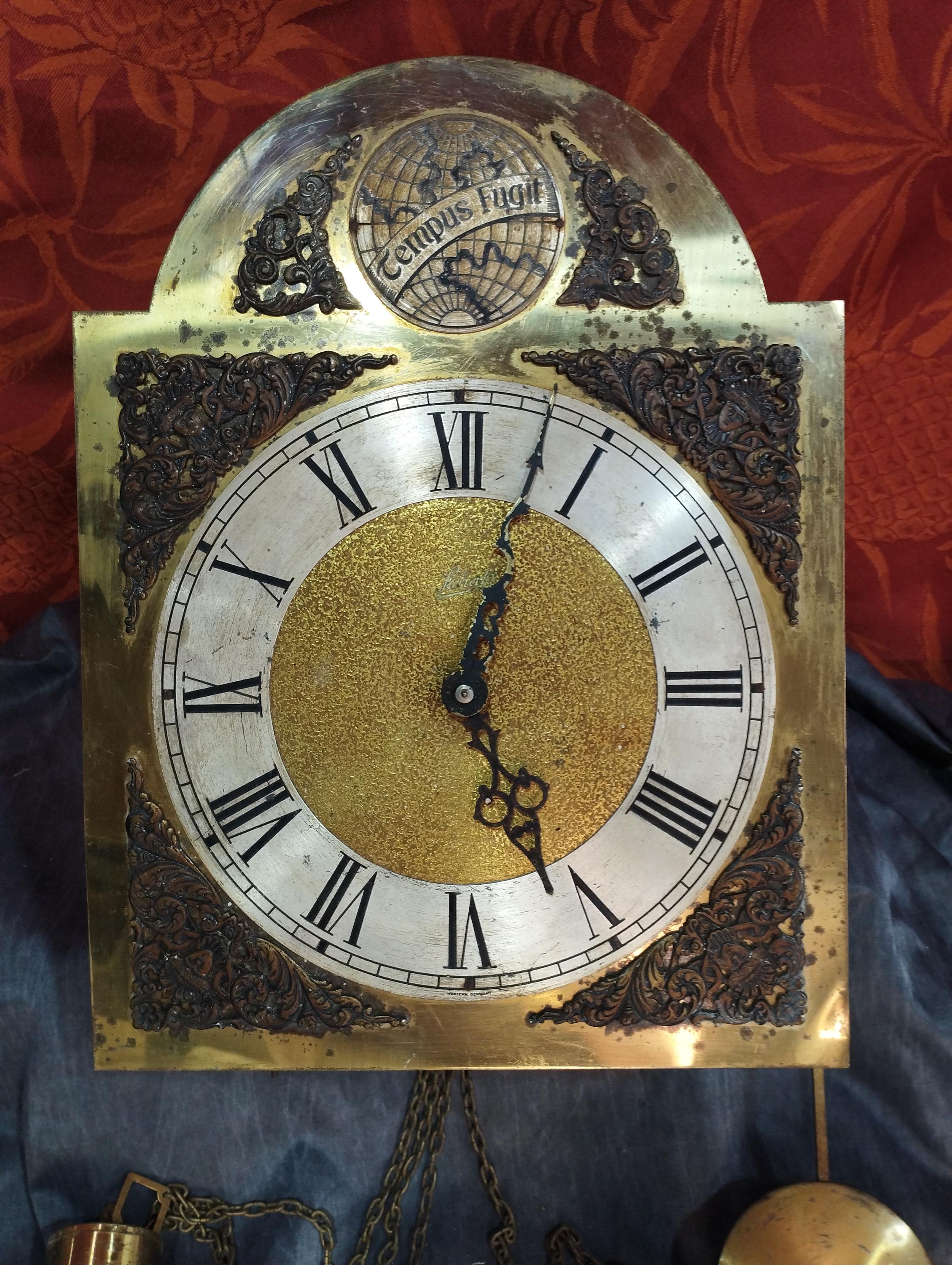 Antiguo reloj de pared SCHATZ tempus fugit con pendulo y pesa Etsy Espana