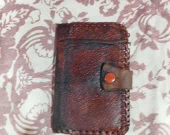 ancien porte-monnaie, porte-carte en cuir