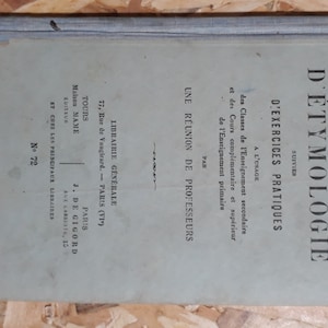 Old book: textbook usual notions of etymology