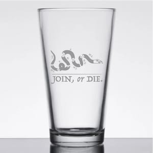 Beer Can Pint Glass with Snake Bite Logo - Set of Two