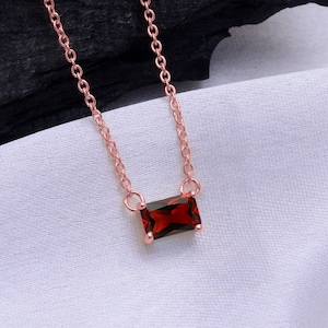 0.9 CTW Natural Garnet Pendant Necklace In 18k Solid Gold Pendant January Birthstone Necklace Garnet Jewelry Red Gemstone Necklace Gifts