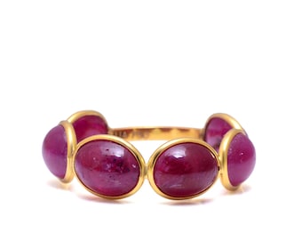 Natural Burma Piegon Red Ruby Ring in 18k Solid Gold Ruby Eternity Ring Stackable Genuine Ruby Ring July Birthstone Ring