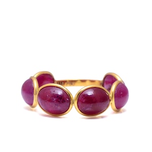 Natural Burma Piegon Red Ruby Ring in 18k Solid Gold Ruby Eternity Ring Stackable Genuine Ruby Ring July Birthstone Ring