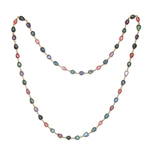 Multi Sapphire Necklace Women Necklace, Wedding Necklace, In 18k Solid Gold Necklace Gemstone Necklace, Handmade Necklace, Gifts for Mom