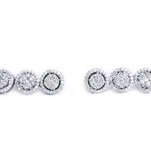Natural Diamond Earring Cluster Earrings, Halo Dangle Earrings for Women In 18k Solid Gold Earring Wedding Earrings Bridesmaid Earring Gifts