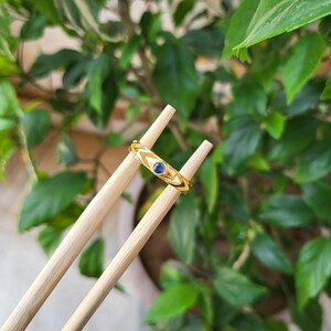 Sapphire Ring In 18k Solid Gold Ring Single Blue Sapphire Ring Solitaire Ring Gemstone Ring Women Ring September Birthstone Ring Gifts For