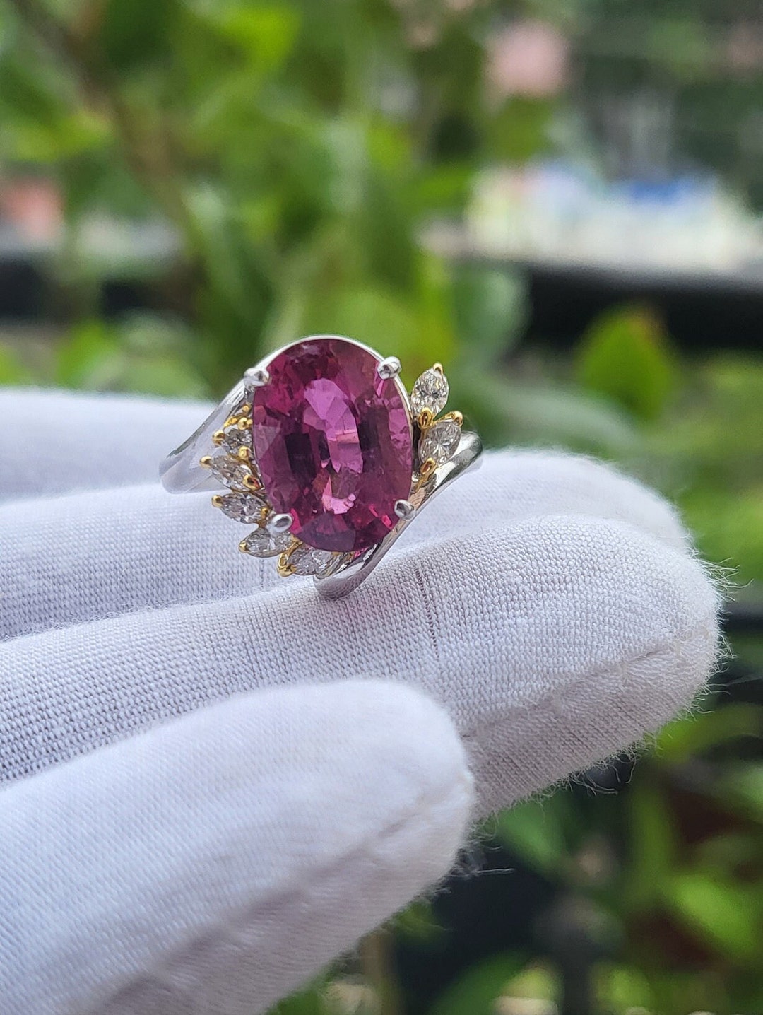 Ruby Dainty Oval Ring in 18K Solid Gold Ring, Gold Minimalist Ring ...